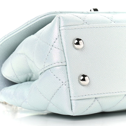 Chanel Iridescent Caviar Quilted Extra Mini Coco Handle Flap Light Blue 7 of 8