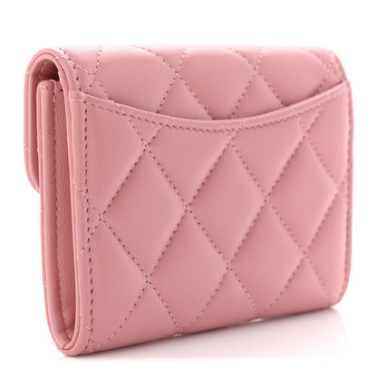 Chanel Lambskin Quilted Flap Card Holder Pink 3 of 8