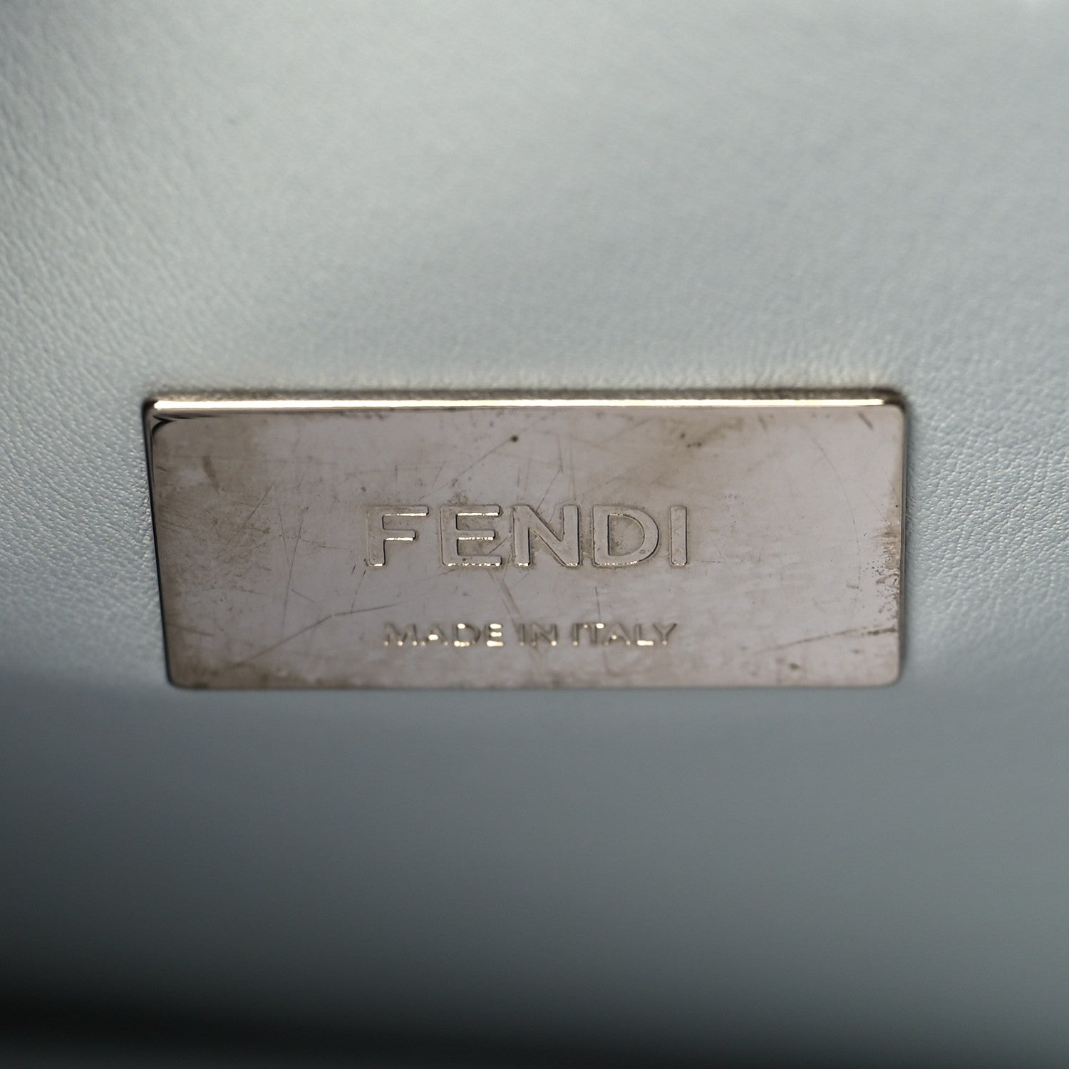 Fendi Vitello Tahiti Burro Large Peekaboo Iconic Essentially Satchel Blue Notte Grigio Perla 7 of 12