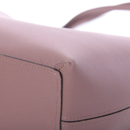 Burberry Grainy Calfskin Haymarket Check Graphic Print Medium Reversible Tote Pink 19 of 21