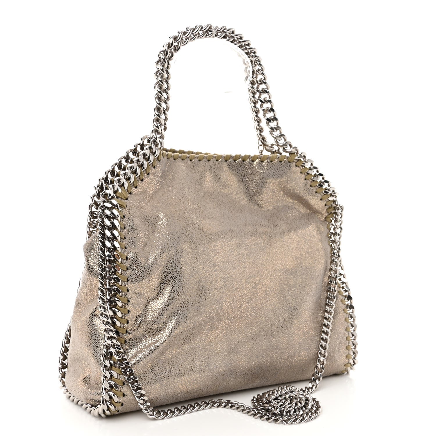 Stella McCartney Shaggy Deer Mini Falabella Tote Gold 3 of 9