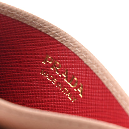 Prada Saffiano Card Holder Powder Pink Fiery Red 7 of 8