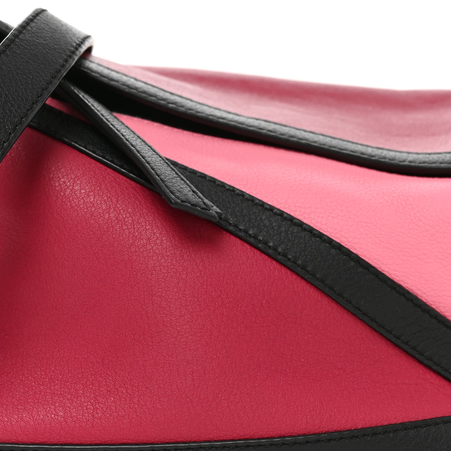 Calfskin Small Graphic Puzzle Bag Raspberry Wild Rose