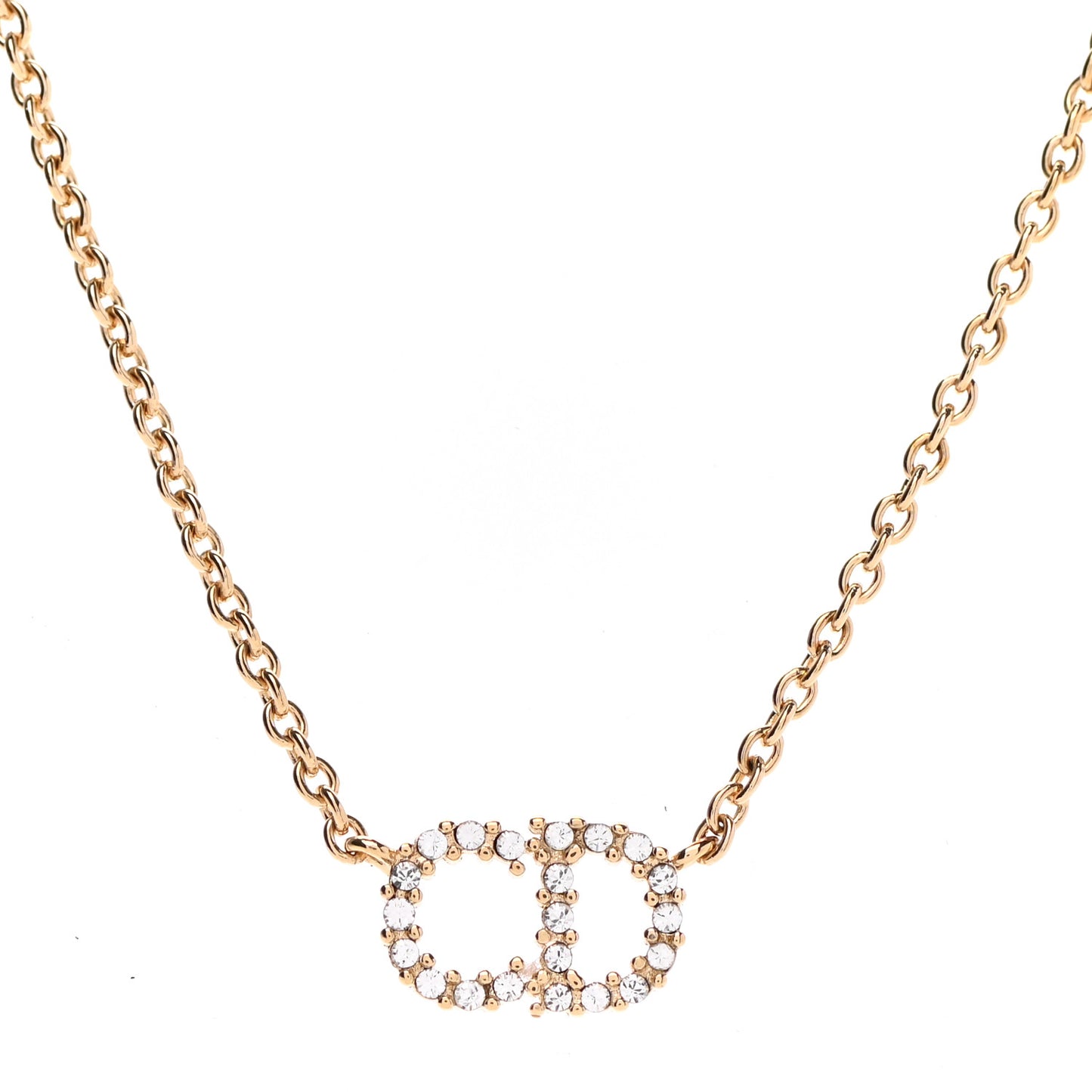 Metal Crystal Clair D Lune Necklace Gold