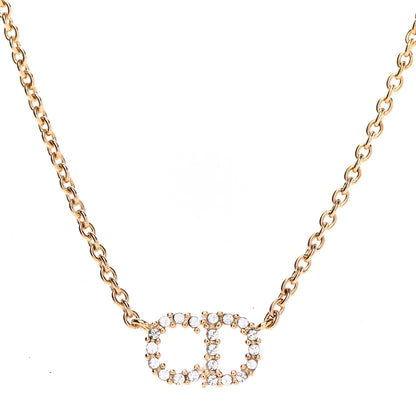 Christian Dior Metal Crystal Clair D Lune Necklace Gold 4 of 7
