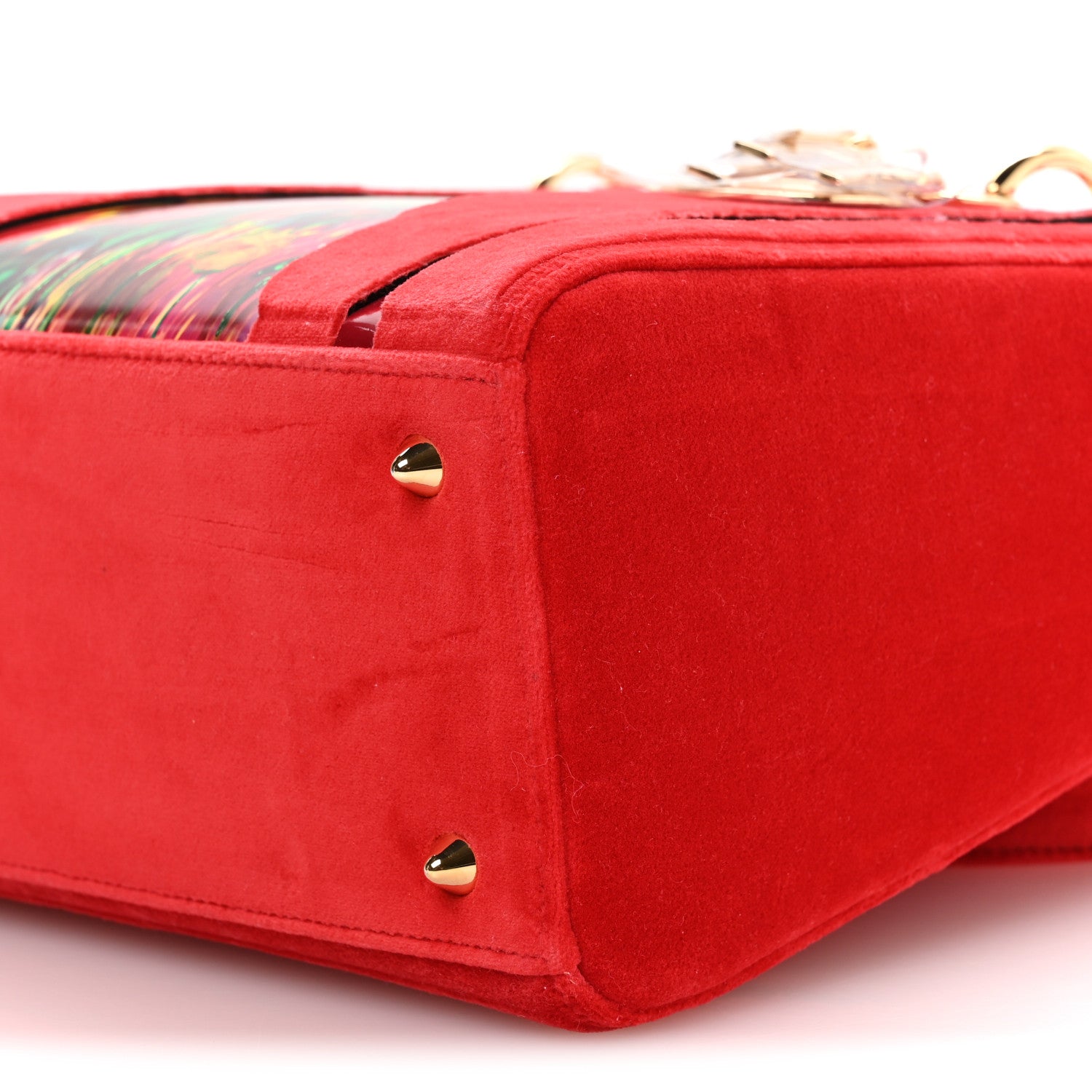 Christian Dior X SHARA HUGHES Velvet Calfskin Printed Medium Lady Dior Art Red Multicolor 10 of 10