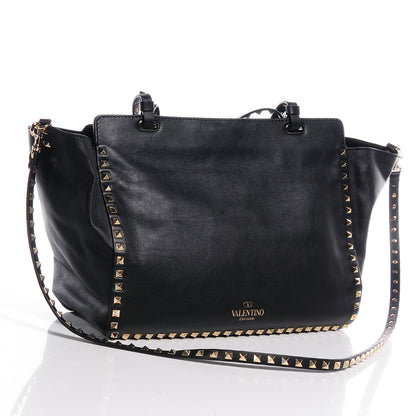 Valentino Garavani Vitello Medium Rockstud Tote Black 3 of 8