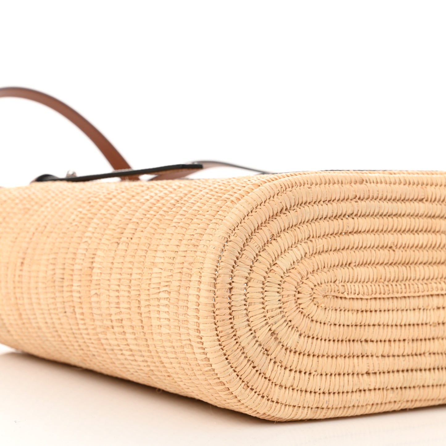 Raffia Small Square Basket Tote Bag Natural Tan
