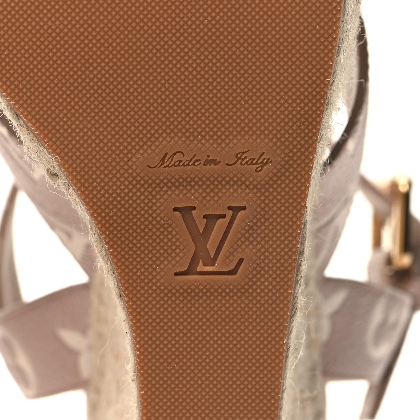 Calfskin Monogram Embossed Starboard Wedge Sandals 40 Beige