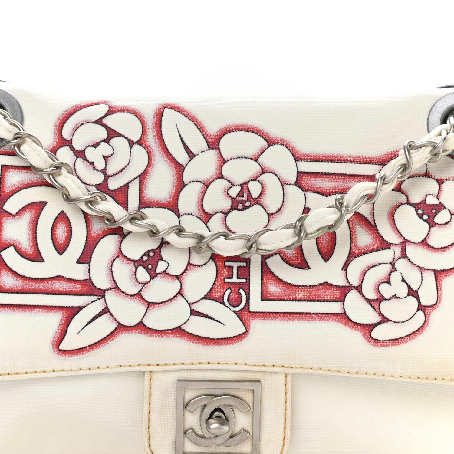 Chanel Canvas Sport Camellia Flap White 7 of 10