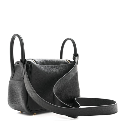 Hermes Taurillon Clemence Mini Lindy 20 Black 3 of 11