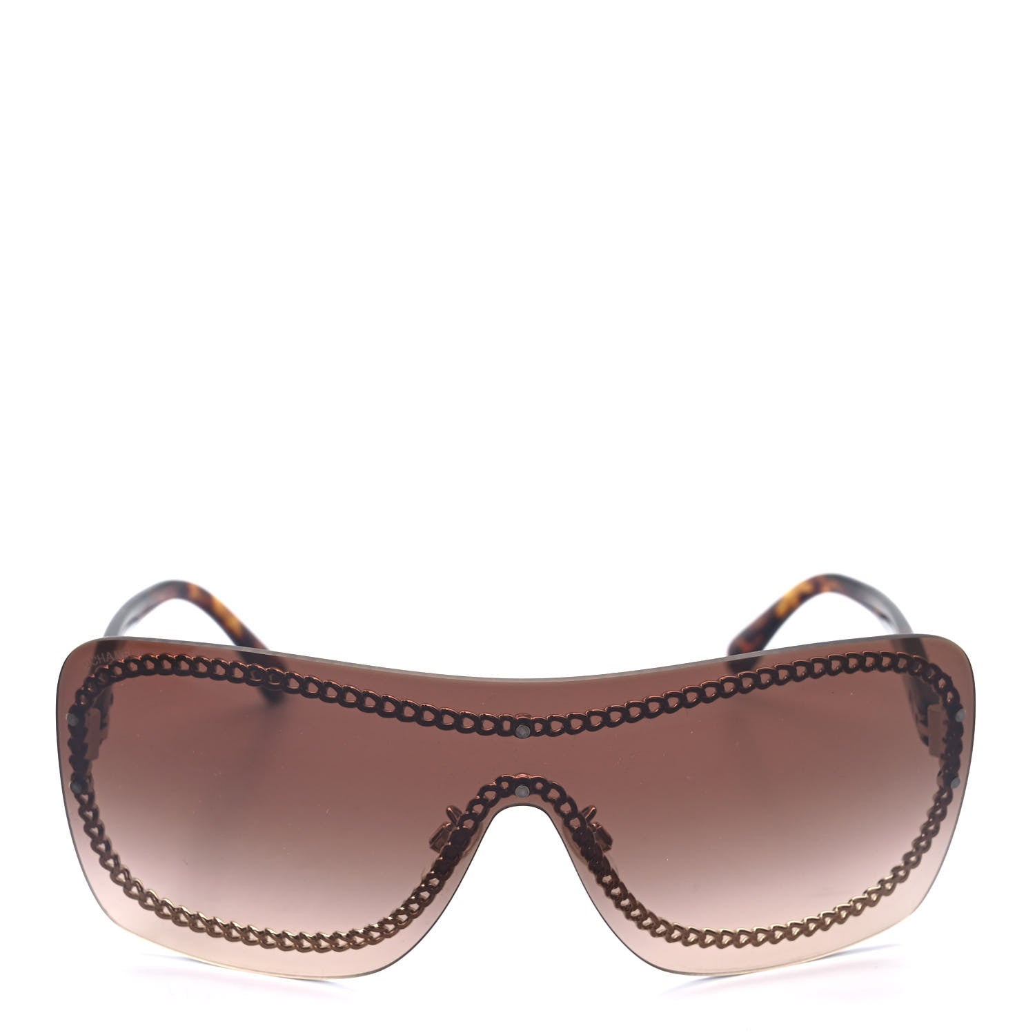 Chanel Rimless Shield Sunglasses 4243 Gradient Tortoise 2 of 7
