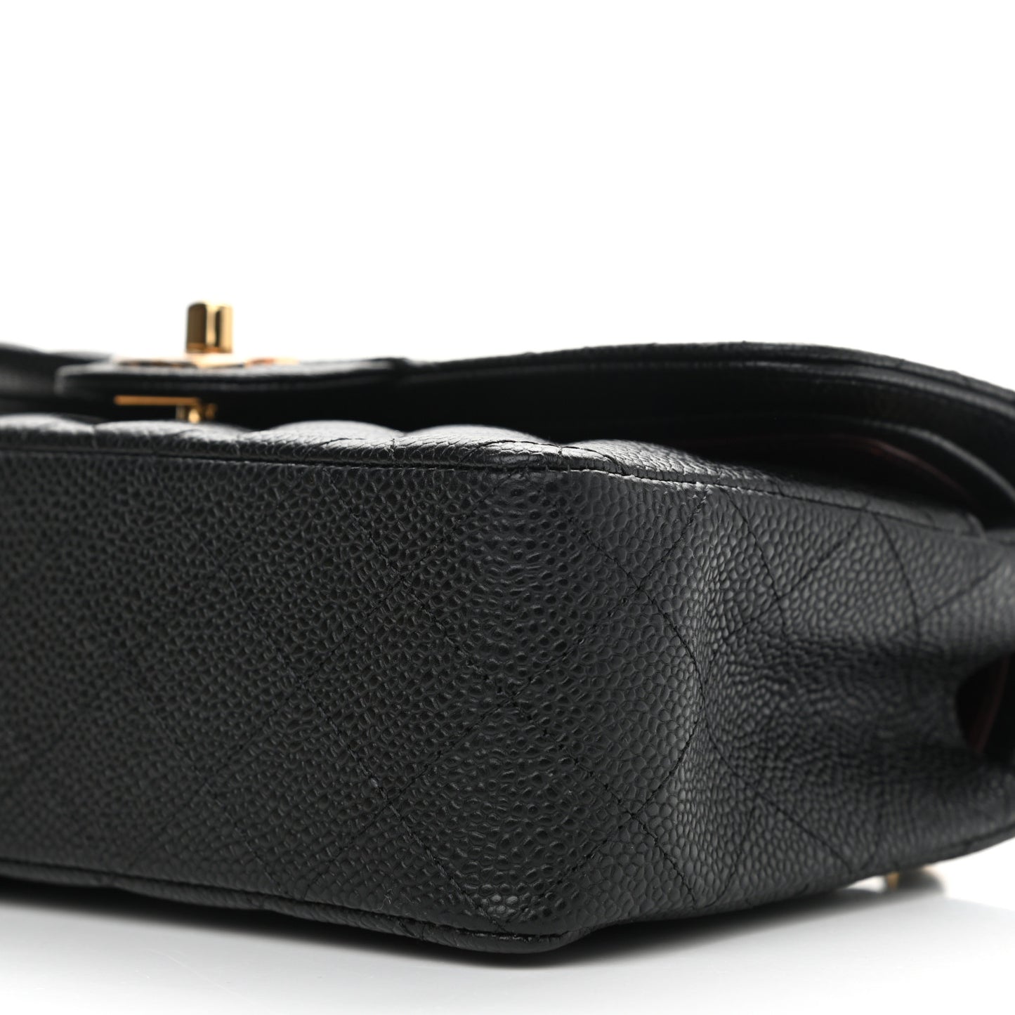Caviar Quilted Small Double Flap Black