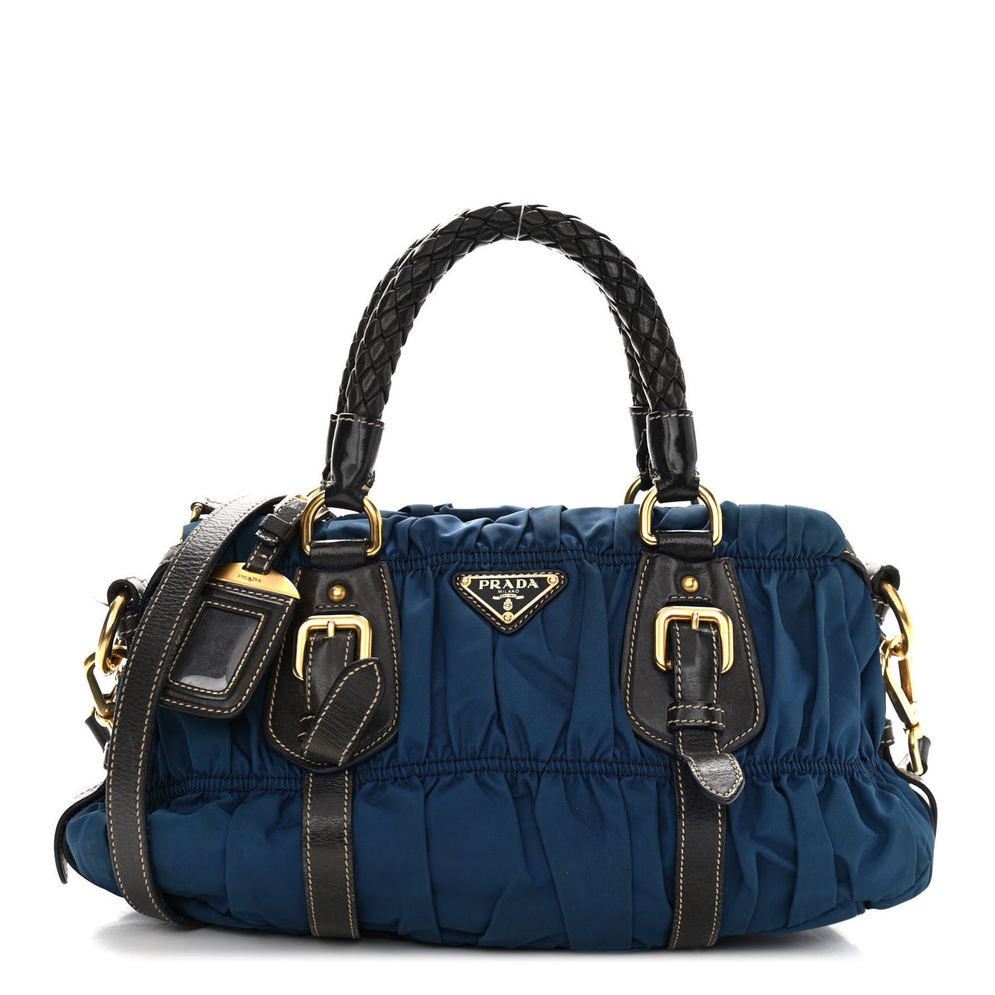 Tessuto Nylon Gaufre Shopping Satchel Bleuette