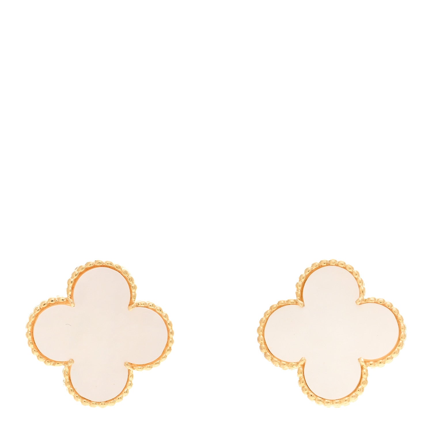 Van Cleef & Arpels 18K Yellow Gold Mother of Pearl Magic Alhambra Earrings 1 of 5
