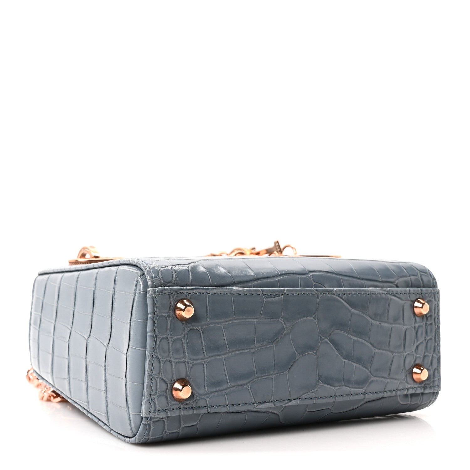 Christian Dior Alligator Crystal Mini Lady Dior Blue 4 of 10
