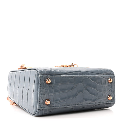 Christian Dior Alligator Crystal Mini Lady Dior Blue 4 of 10