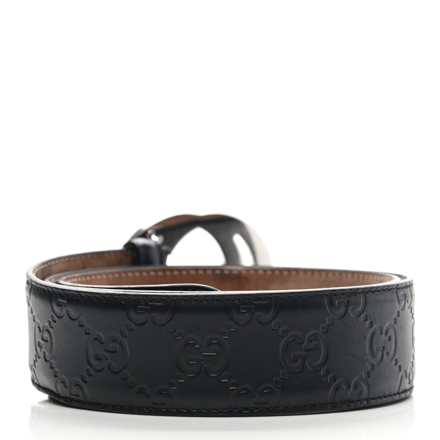 Gucci Guccissima Signature Interlocking G 40mm Belt 85 34 Black 2 of 8