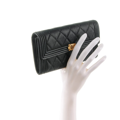 Chanel Caviar Quilted Boy Flap Wallet Black 2 of 8