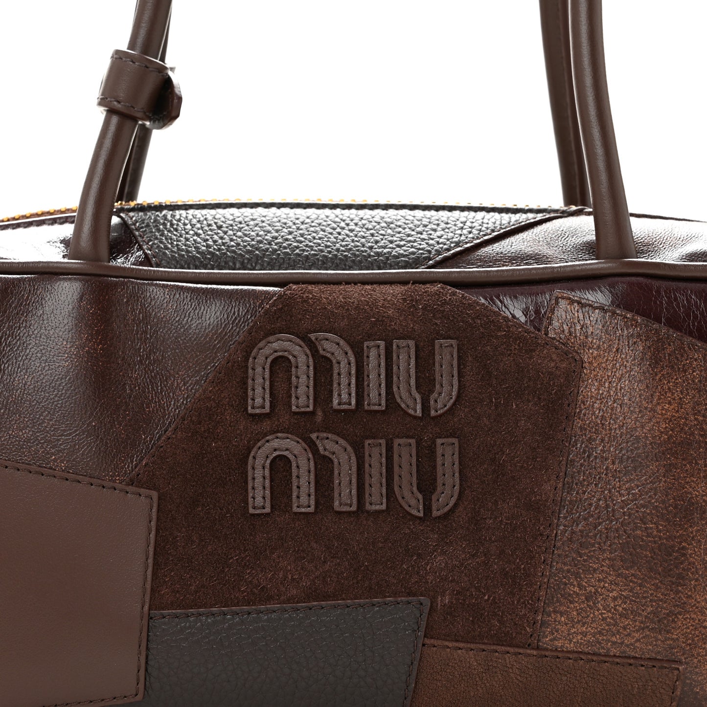 Nappa Patchwork Small Beau Top Handle Bag Briarwood