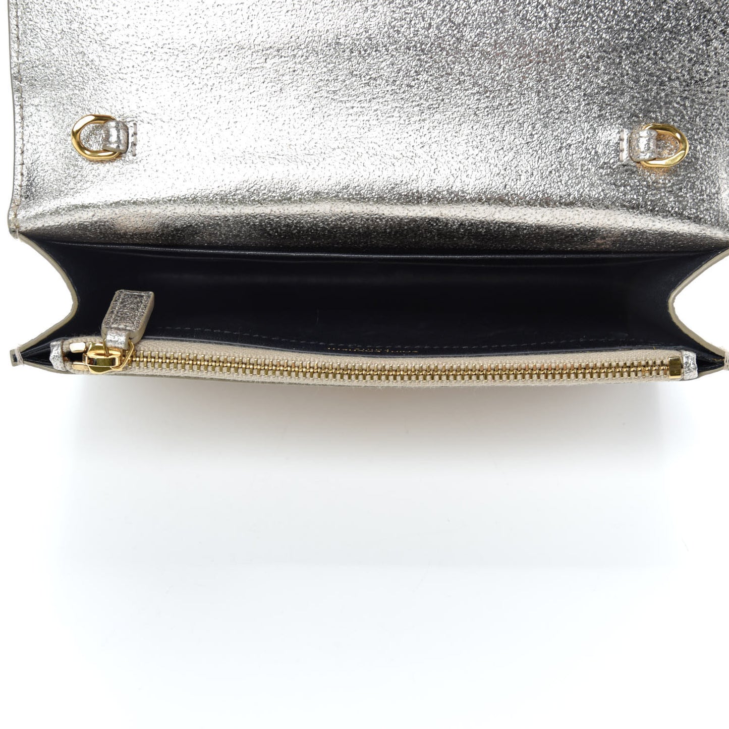 Metallic Calfskin Classic Monogram Kate Tassel Chain Wallet Platine