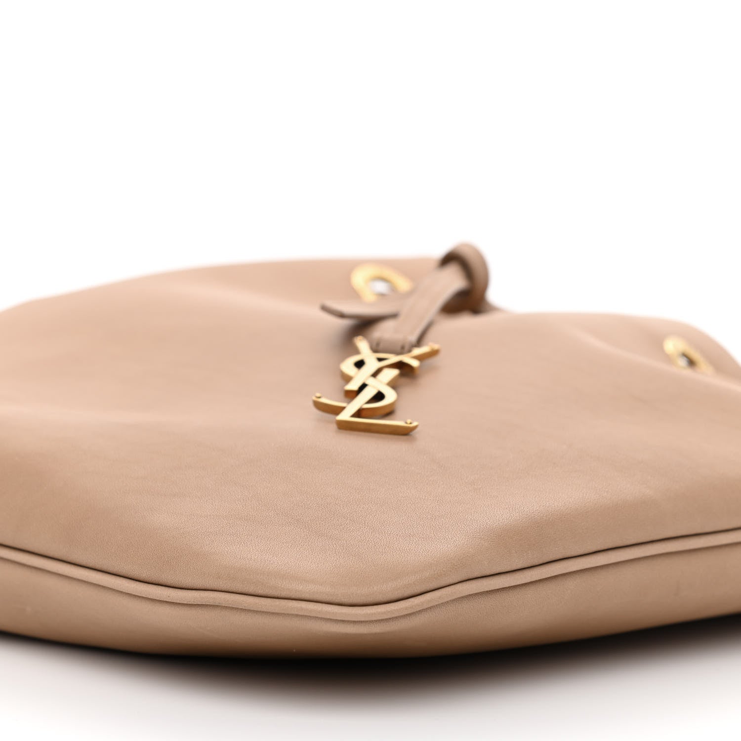 Saint Laurent Calfskin Medium Paris VII Flat Hobo Biscuit Beige 12 of 12