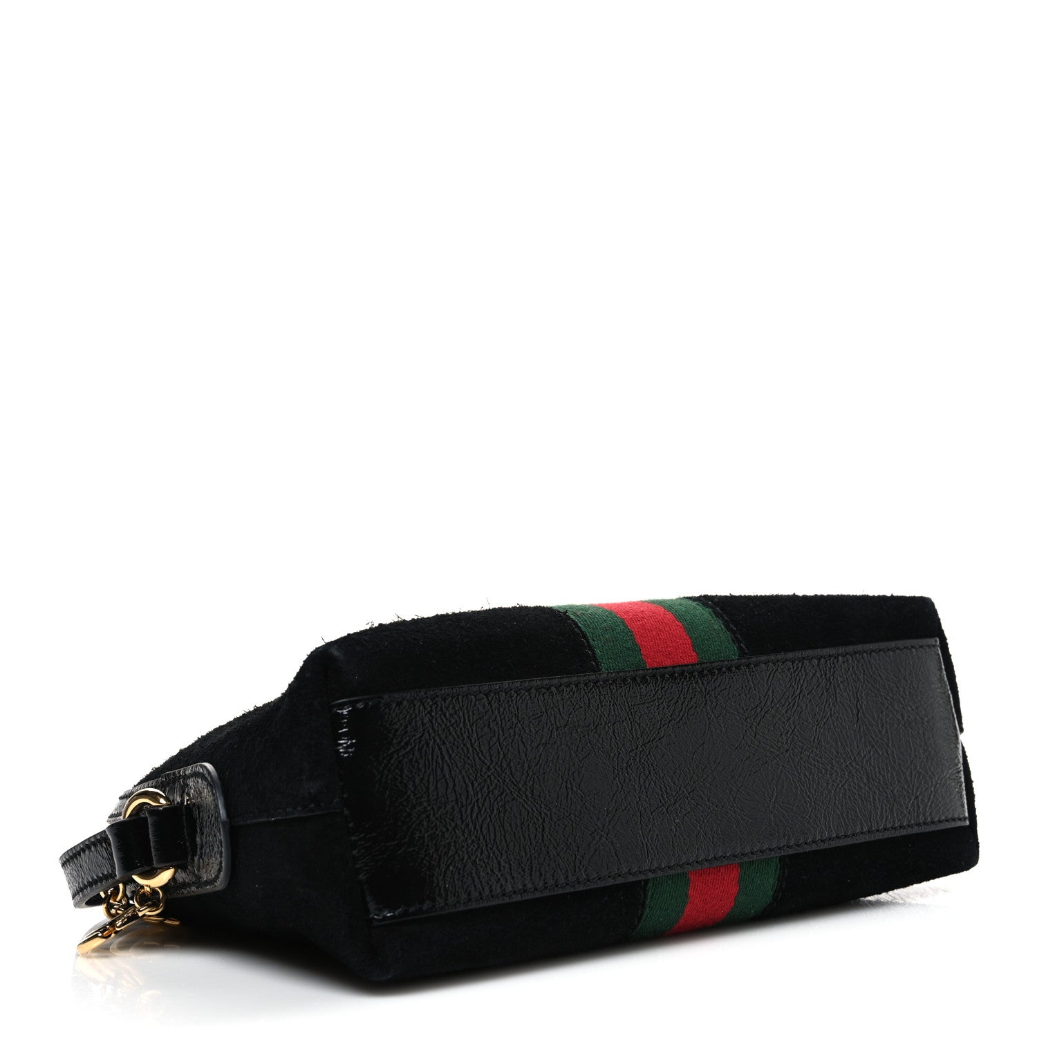 Gucci Suede Patent Web GG Small Ophidia Dome Shoulder Bag Black 4 of 10