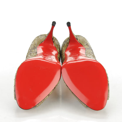 Christian Louboutin Python Yoyo 85 Peep Toe Pumps 36 Green 5 of 6
