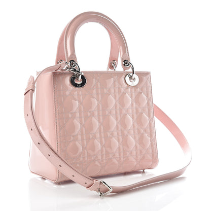 Christian Dior Patent Cannage Medium Lady Dior Rose Clair 3 of 10