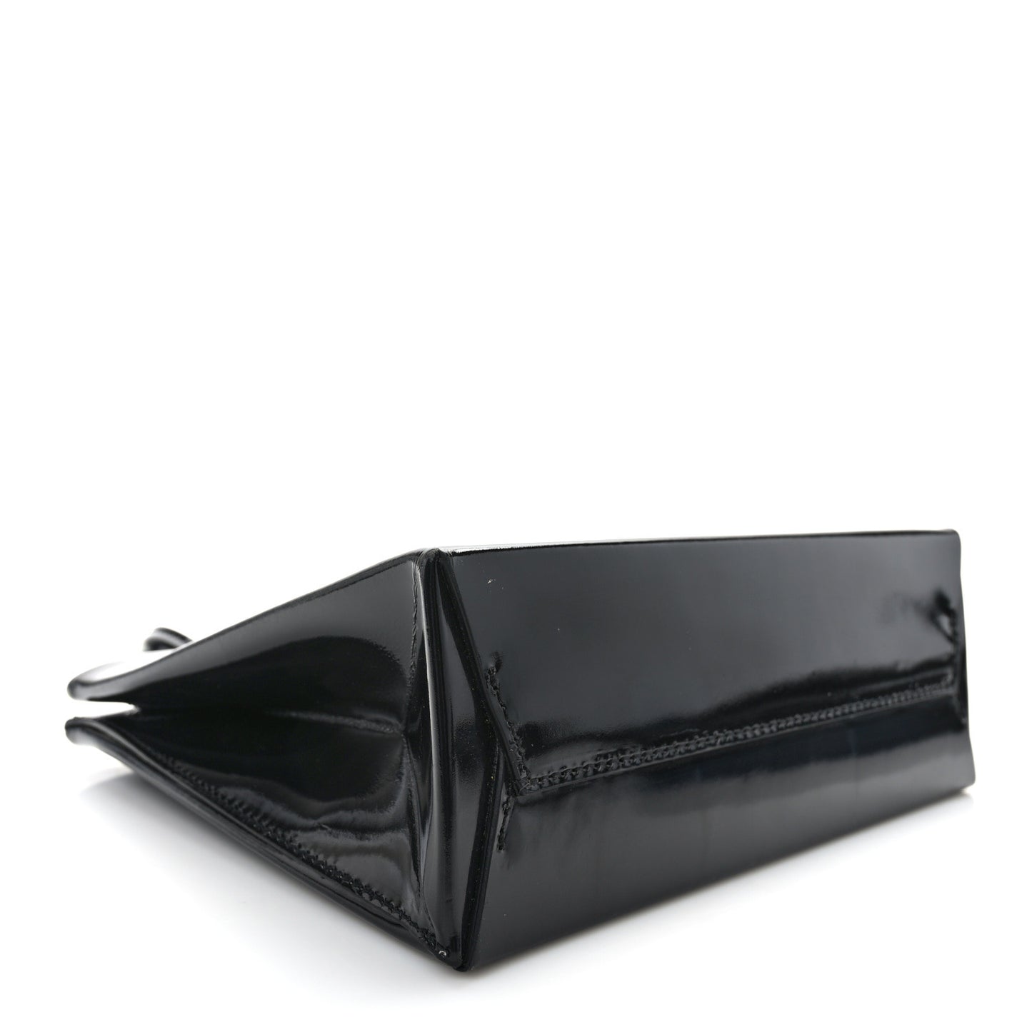 Patent Calfskin Mini Logo Box Bag