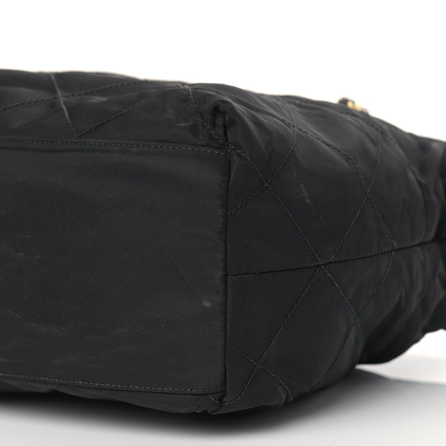 Tessuto Nylon Chain Shoulder Bag Black