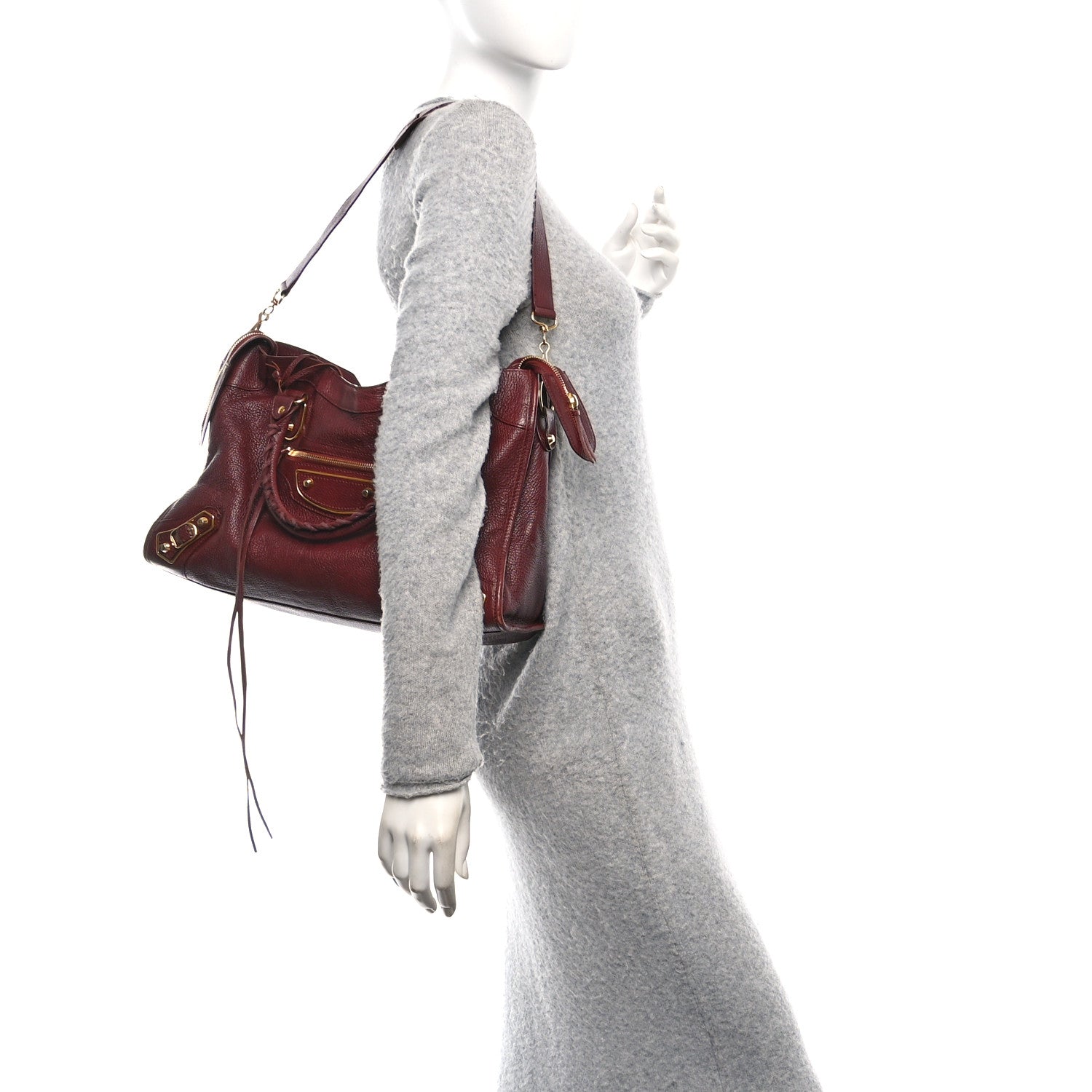 Balenciaga Chevre Gold Metallic Edge Hardware City Bordeaux 2 of 11