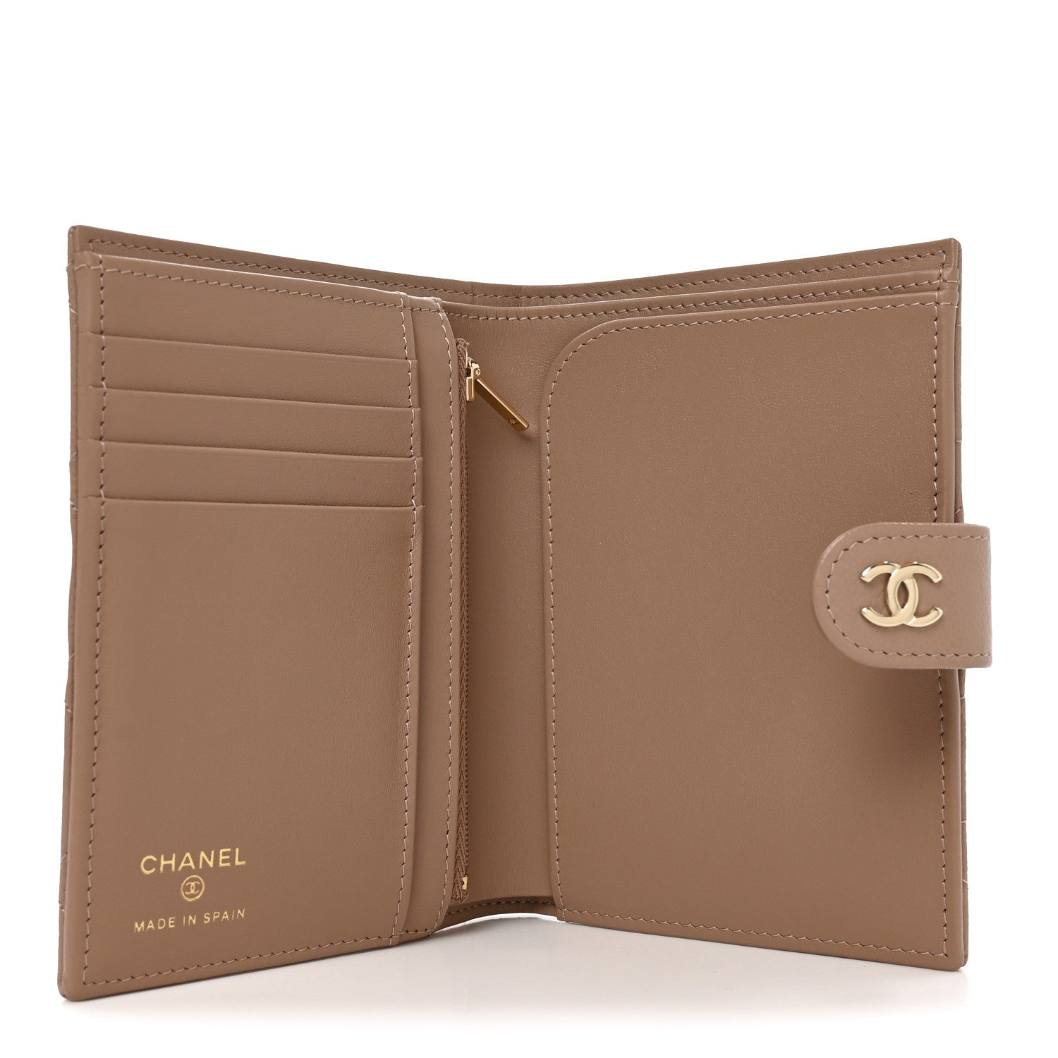 Chanel Caviar Quilted Passport Holder Dark Beige 5 of 8