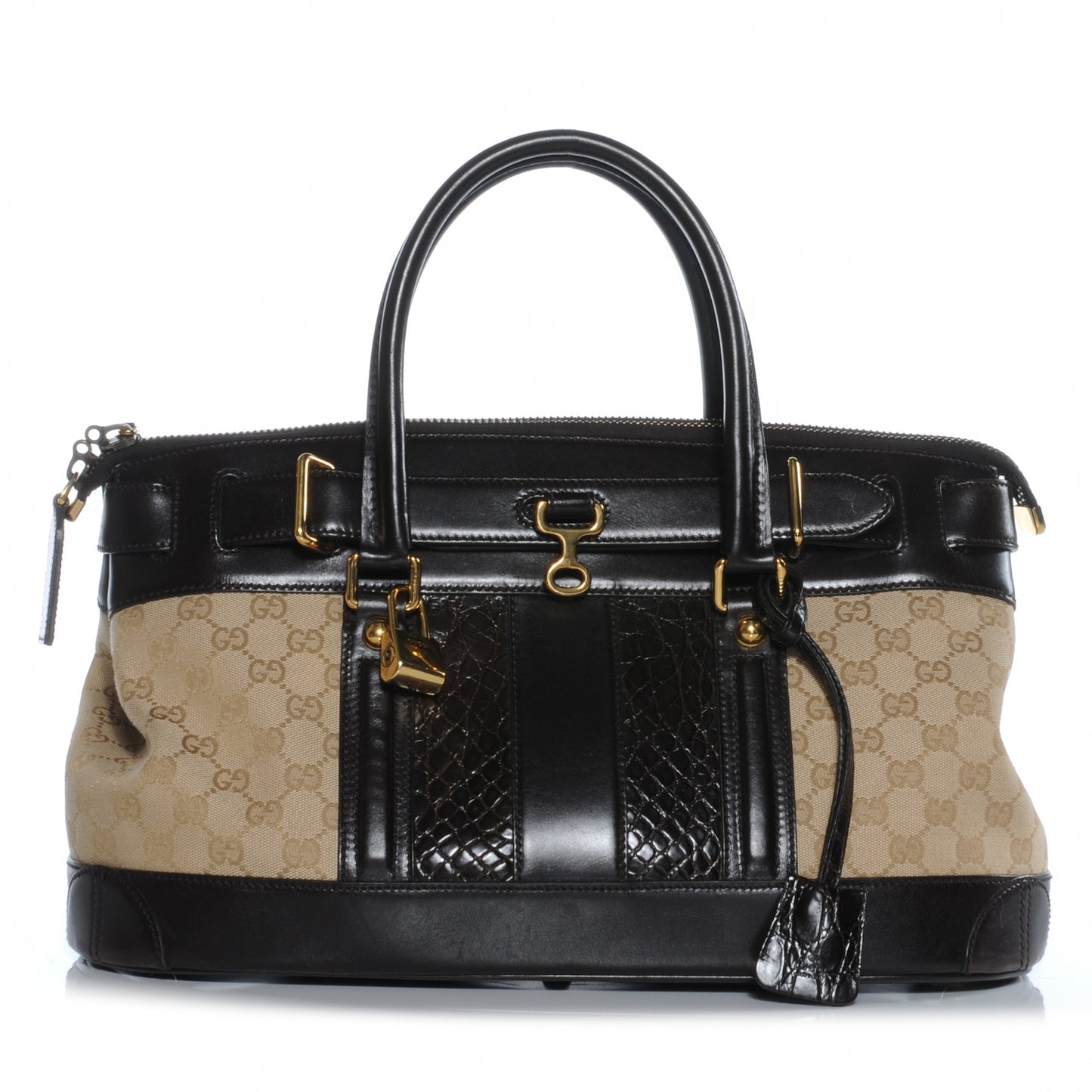 Monogram Crocodile Web Secret Top Handle Satchel