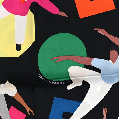 Hermes Silk Hommage a Gene Kelly Scarf 70 Black Multicolore 2 of 4