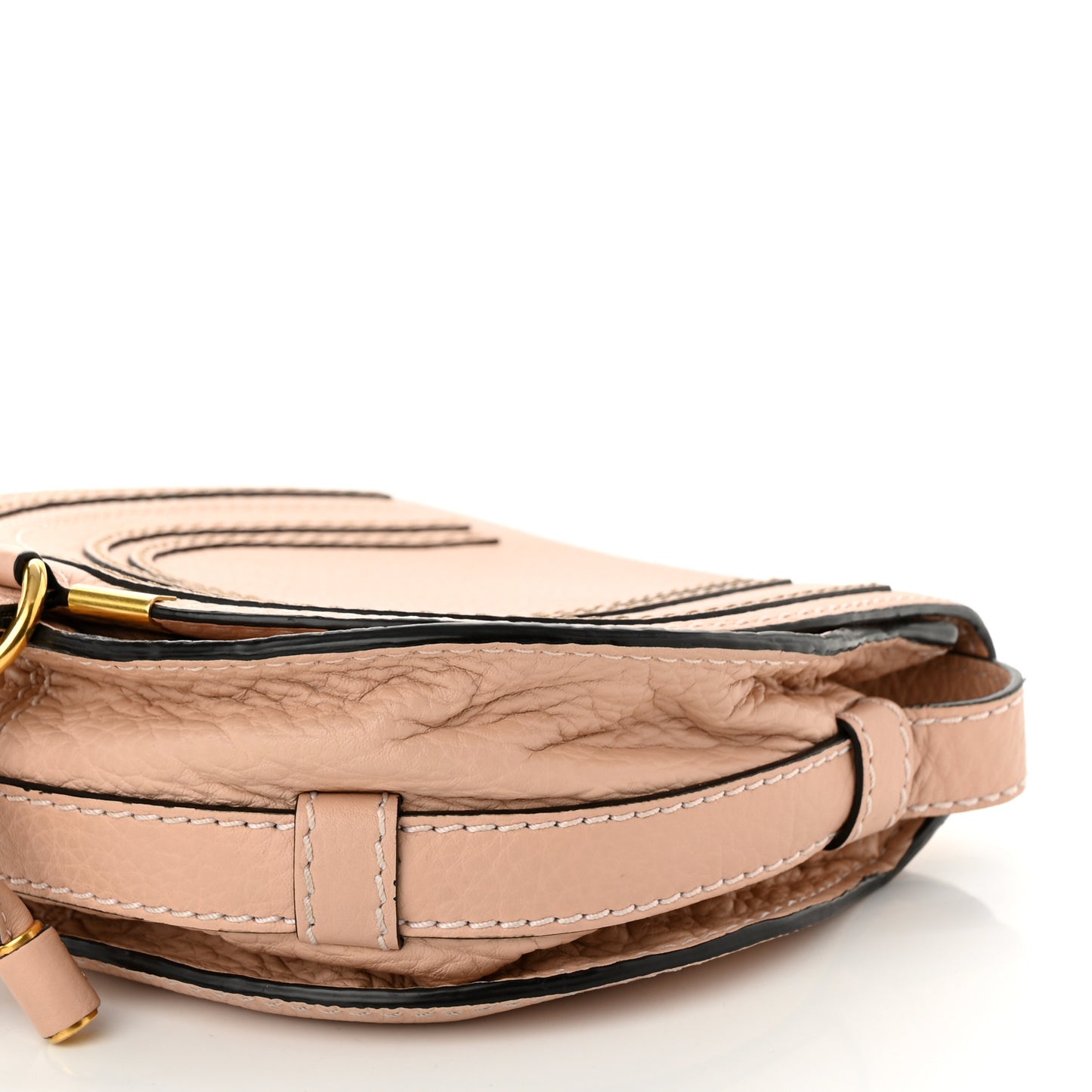 Calfskin Mini Marcie Round Crossbody Bag Blush Nude