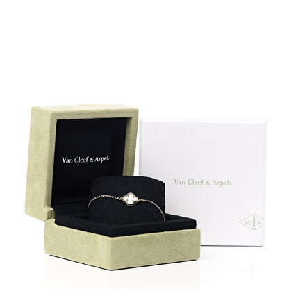 Van Cleef & Arpels 18K Yellow Gold Mother of Pearl Sweet Alhambra Bracelet 7 of 7