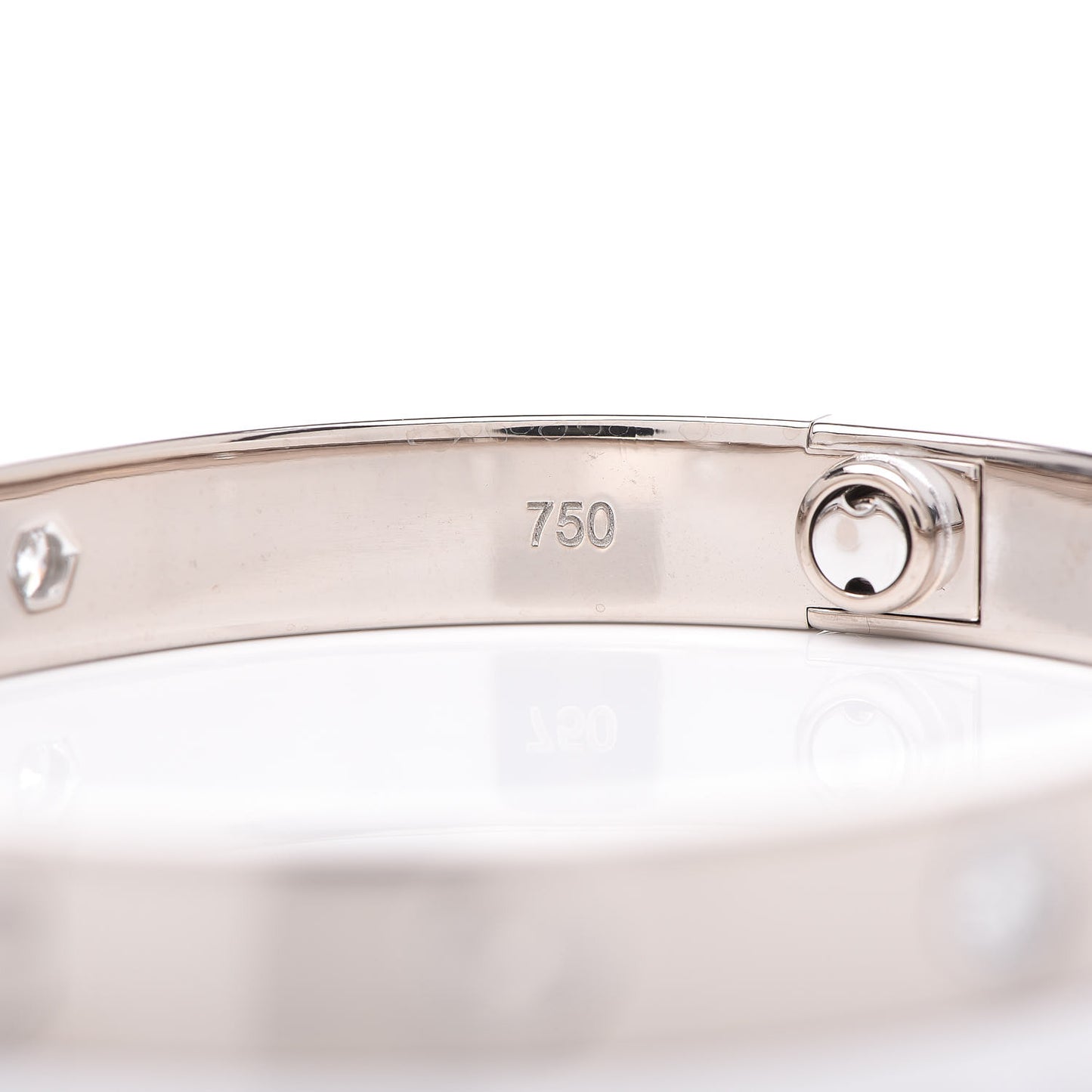 18K White Gold 4 Diamond LOVE Bracelet 16