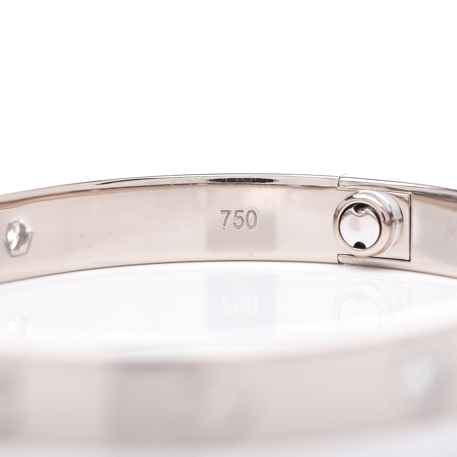 Cartier 18K White Gold 4 Diamond LOVE Bracelet 16 6 of 7