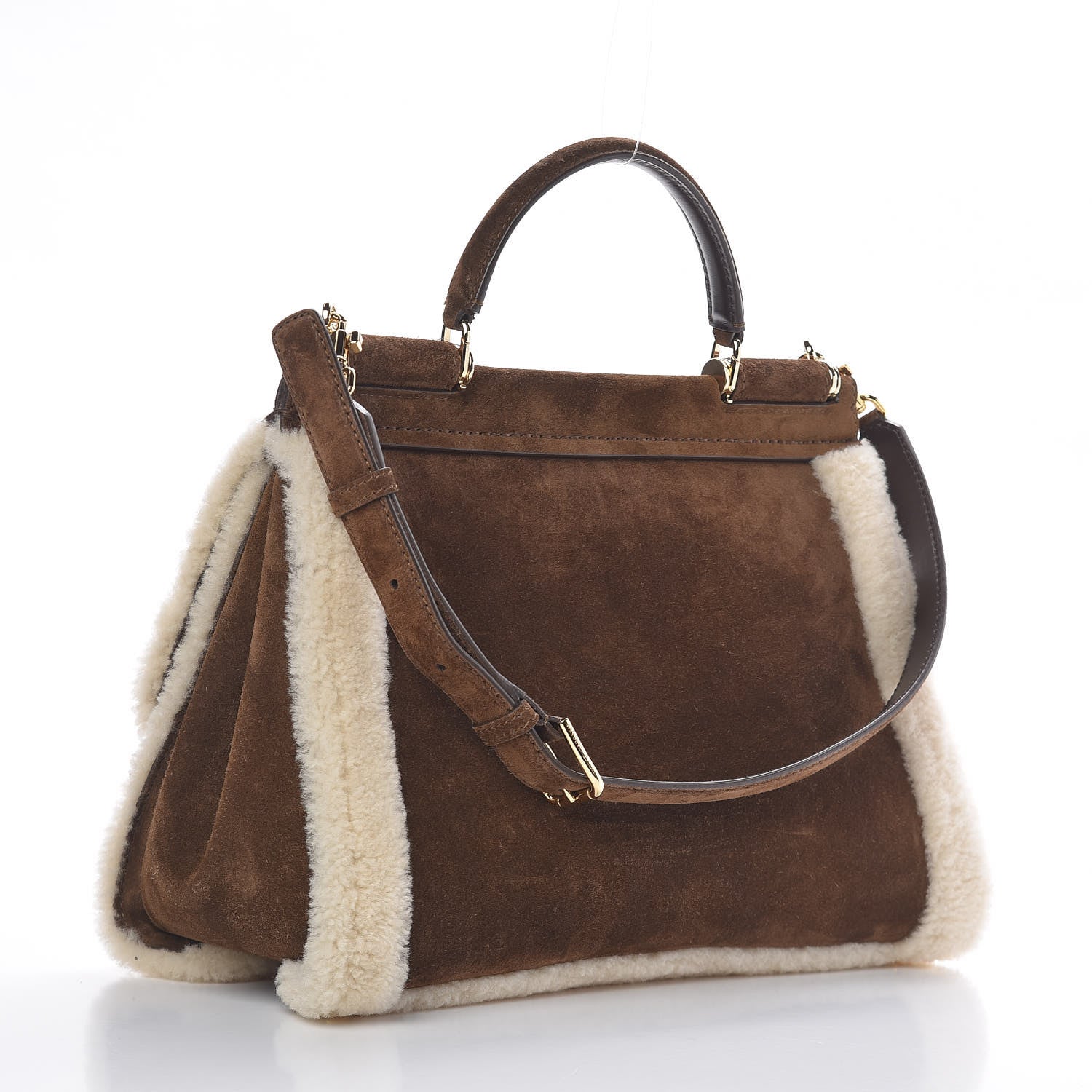 Dolce & Gabbana Shepard Large Miss Sicily Satchel Brown 3 of 9