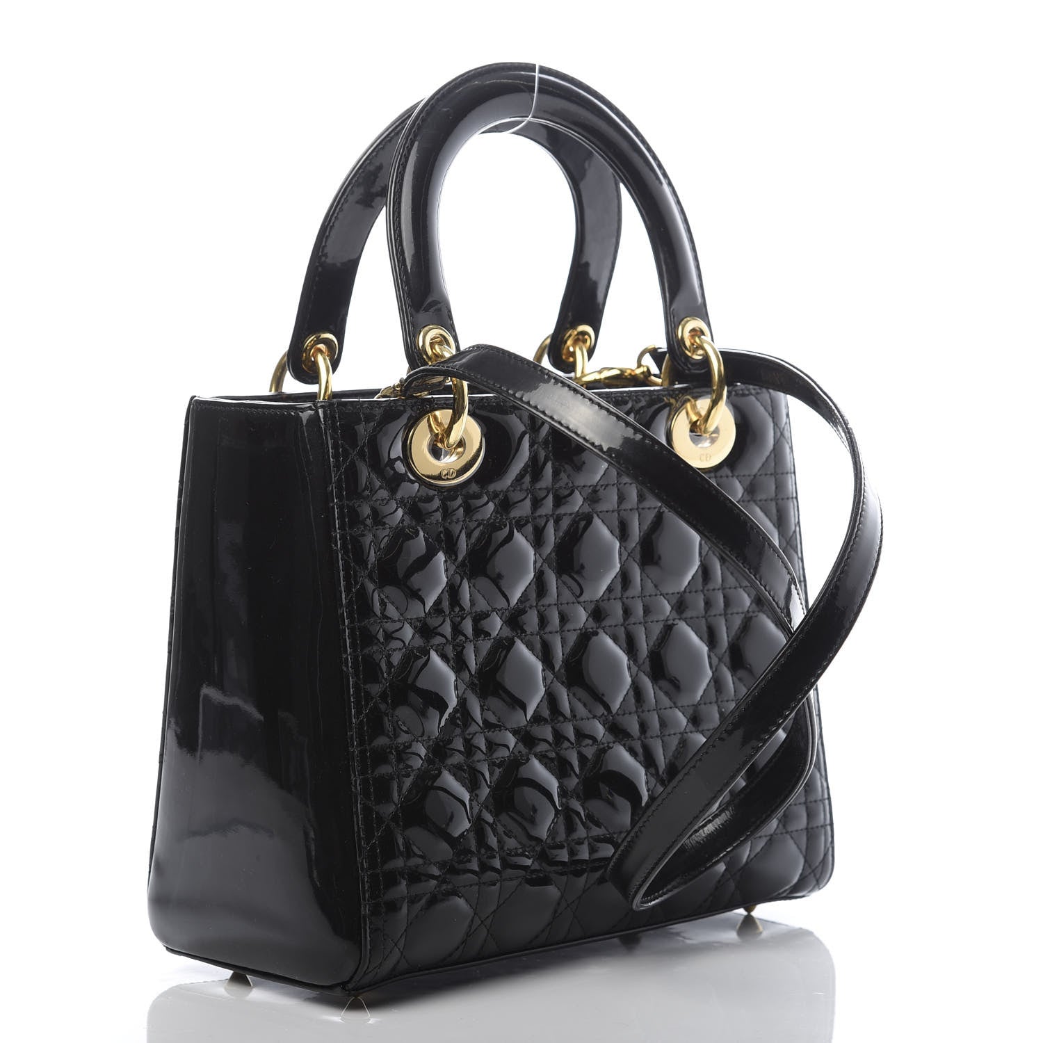 Christian Dior Patent Cannage Medium Lady Dior Black 3 of 9