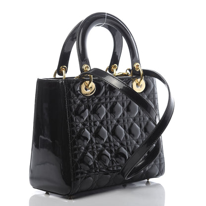 Christian Dior Patent Cannage Medium Lady Dior Black 3 of 9
