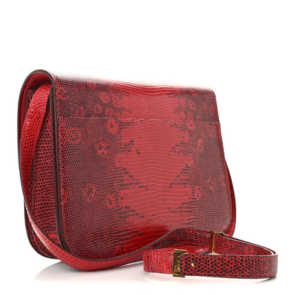 Celine Lizard Medium Classic Box Flap Bag Ruby 3 of 12