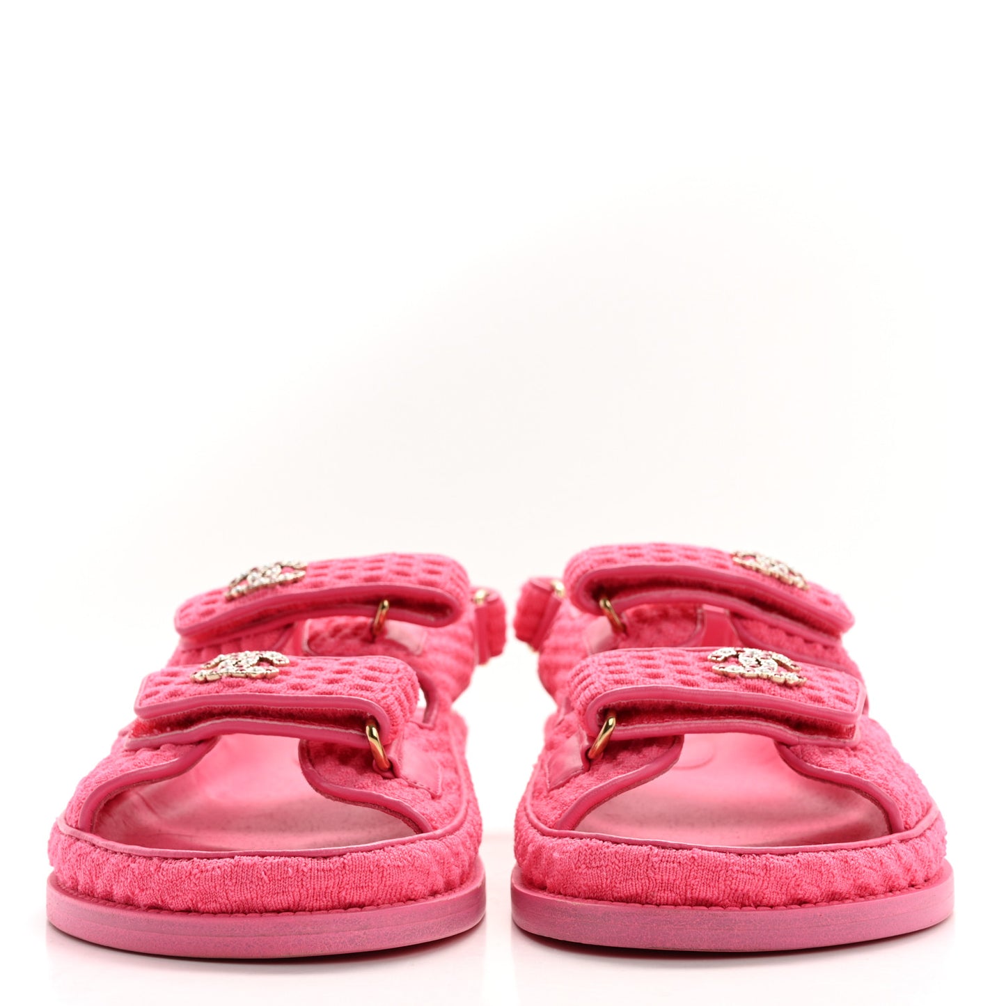 Knit Fabric Velcro Dad Sandals 39 Pink