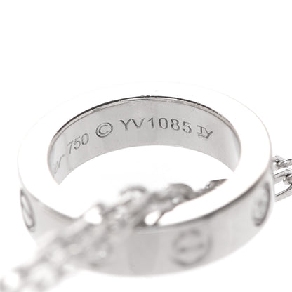 Cartier 18K White Pink Gold Diamond Three Ring LOVE Necklace 6 of 10