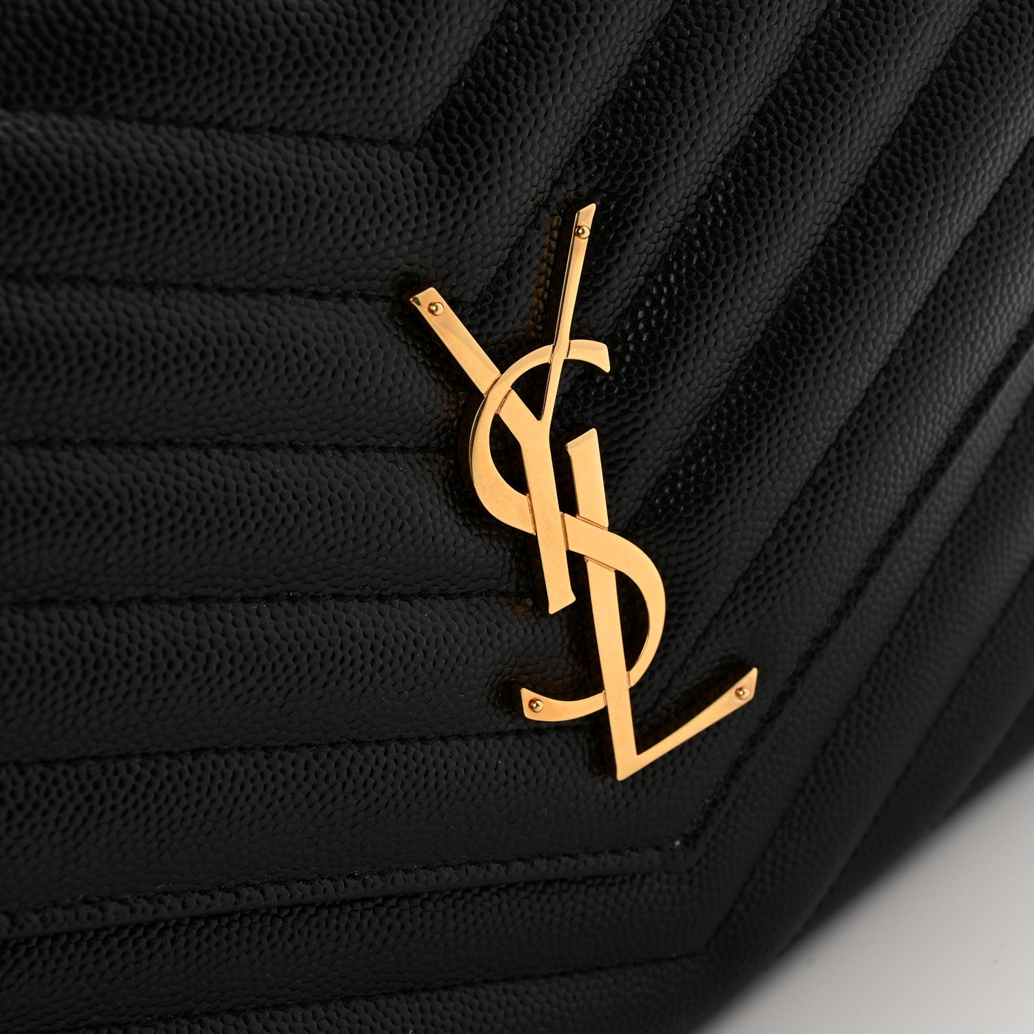 Saint Laurent Grain De Poudre Matelasse Chevron Monogram Envelope Clutch Black 8 of 9
