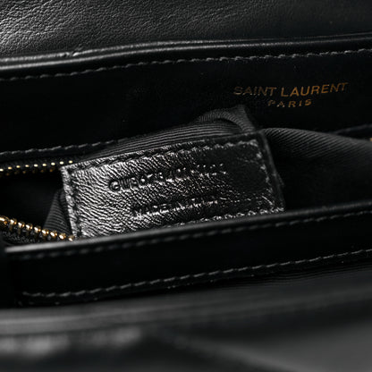 Saint Laurent Calfskin Y Quilted Monogram Toy Loulou Crossbody Bag Black 8 of 11
