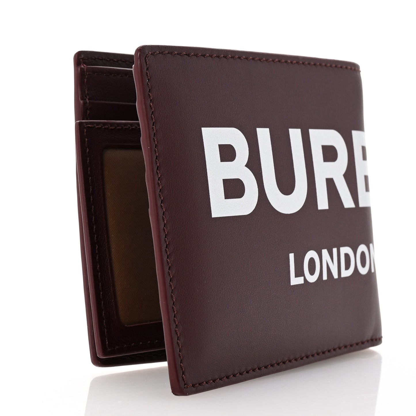 Calfskin Logo Ronan Bi-Fold Wallet Oxblood