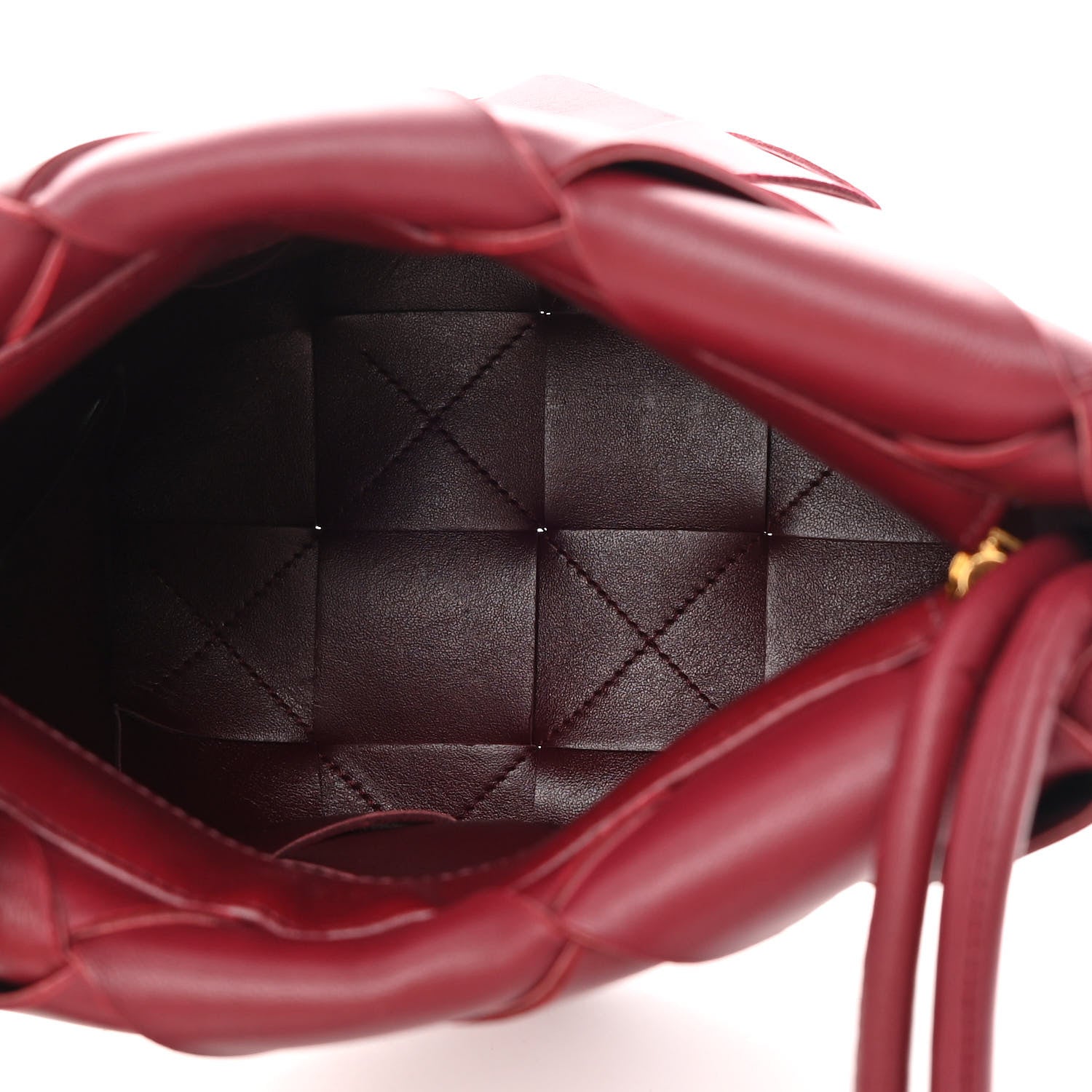 Bottega Veneta Nappa Maxi Intrecciato Clasp Bucket Bag Bordeaux 5 of 11