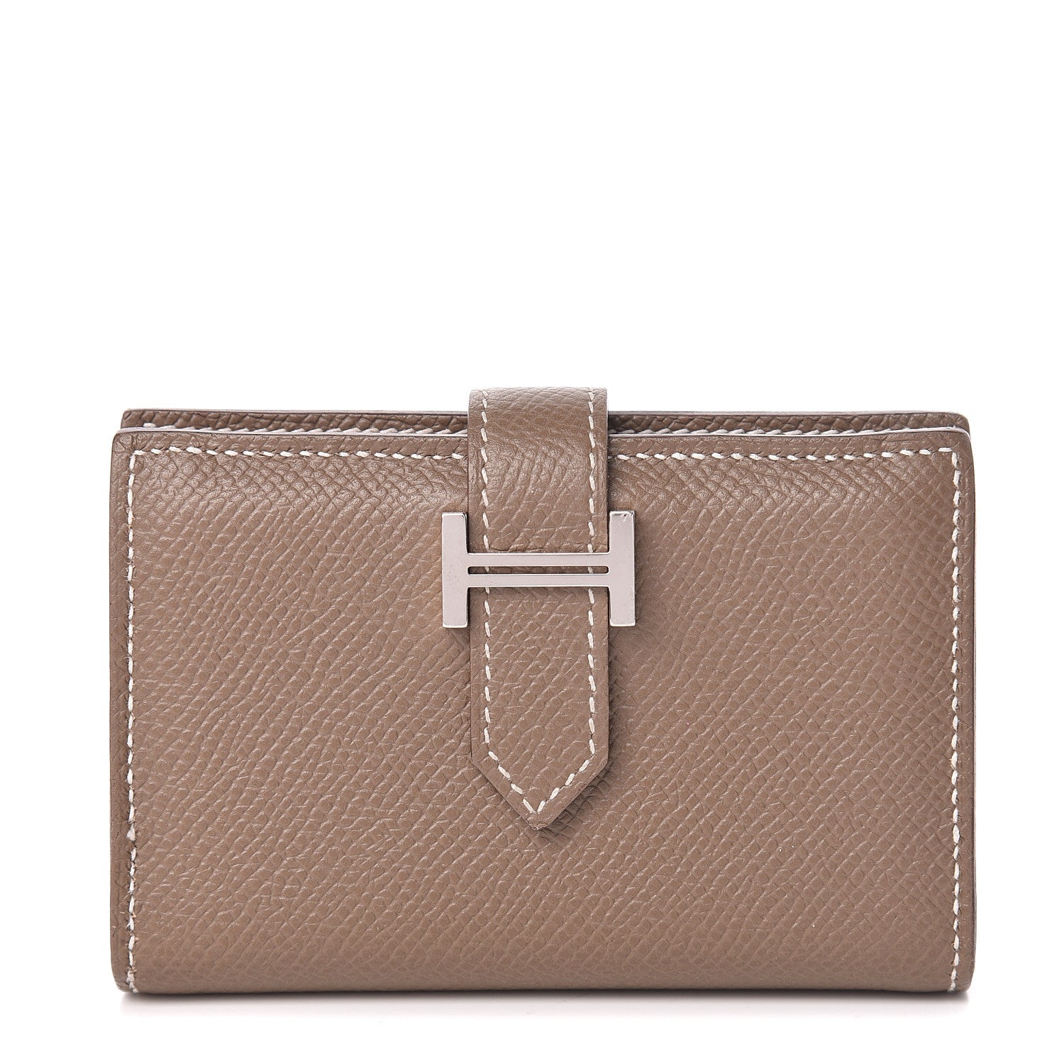 Hermes Epsom Bearn Card Holder Wallet Etoupe 1 of 8